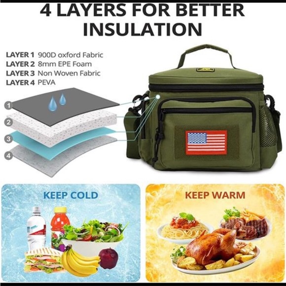 Lunch box tactical Bag Webbing Leakproof Insulated Large Lunch Bag - Picture 5 of 7